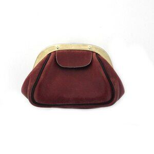 Vintage Calfskin Leather Coin Purse Sweden Wine Red Distressed